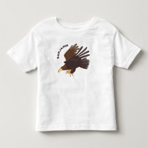 Golden eagle funny cartoon illustration toddler t-shirt