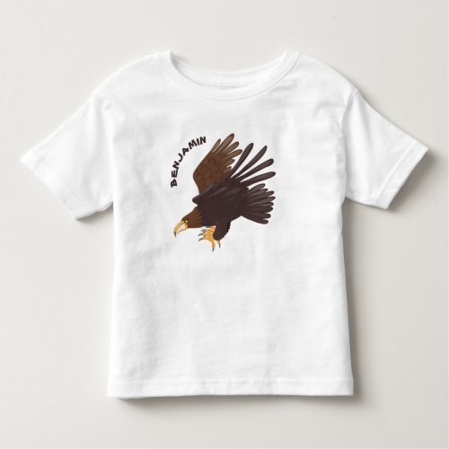 Golden eagle funny cartoon illustration toddler t_shirt
