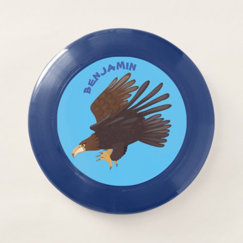 Golden eagle funny cartoon illustration Wham_O frisbee