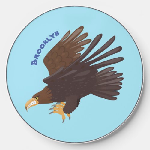 Golden eagle funny cartoon illustration wireless charger 