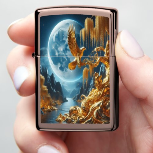 Golden Eagle Golden Tree Branch Zippo Lighter