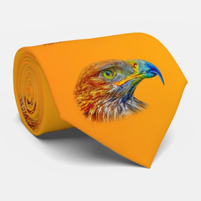 Golden Eagle Hawk Bird Of Prey Neck Tie (Rolled)
