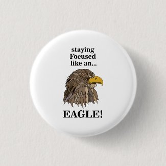 Golden Eagle Head Button