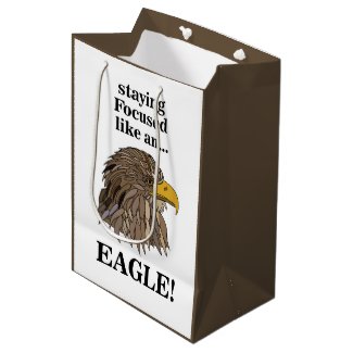 Golden Eagle Head Medium Gift Bag