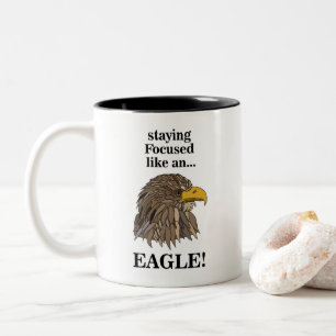 Golden Eagle Head Two-Tone Coffee Mug