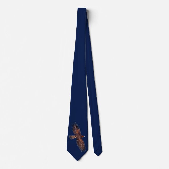 Golden Eagle in Flight Tie Double Sided (Navy) (Front)