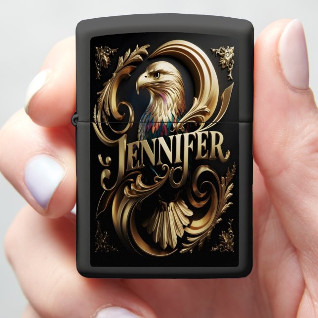 Golden Eagle Jennifer Zippo Lighter (In Hand)