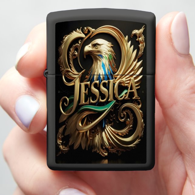 Golden Eagle Jessica Zippo Lighter (In Hand)