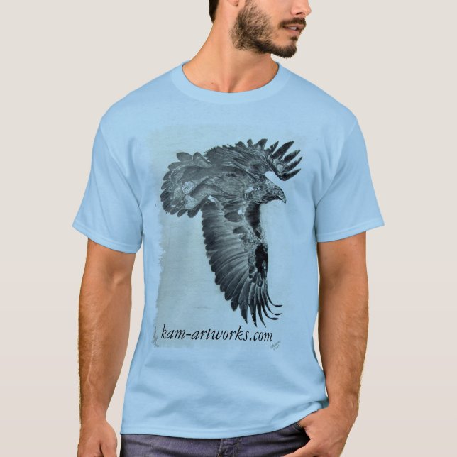 golden eagle lg,frayed, kam-artworks.com T-Shirt (Front)
