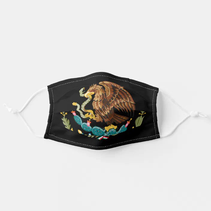 Golden Eagle Mexican Coat Of Arms Adult Cloth Face Mask Zazzle Com