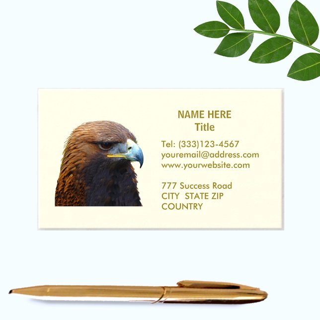 Golden Eagle on Champagne Color Business Card (Creator Uploaded)