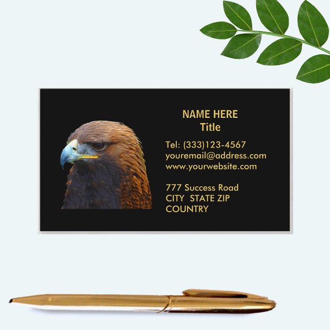 Golden Eagle on Golden and Black  Business Card (Creator Uploaded)