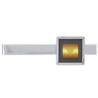 Golden Eagle on riveted steel-framed gold Silver Finish Tie Bar