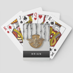 Golden Eagle Pendant Dripping Liquid Metal  Poker Cards