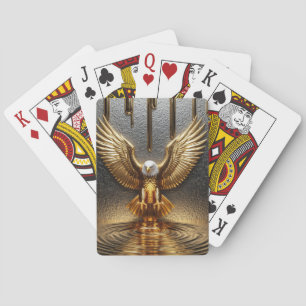 Golden Eagle Pendant Dripping Liquid Metal Poker Cards