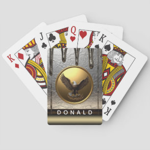 Golden Eagle Pendant Dripping Liquid Metal Poker Cards