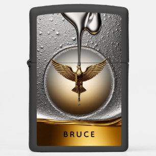Golden Eagle Pendant Dripping Liquid Metal  Zippo Lighter
