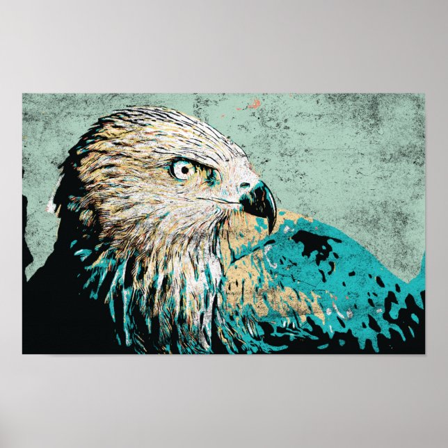 Golden eagle portrait poster (Front)