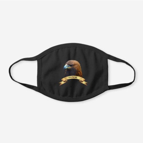 Golden eagle  ribbon with honor calligraphy black cotton face mask