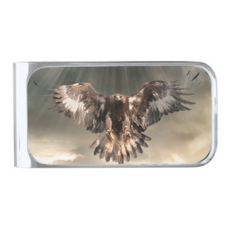 Golden Eagle Silver Finish Money Clip