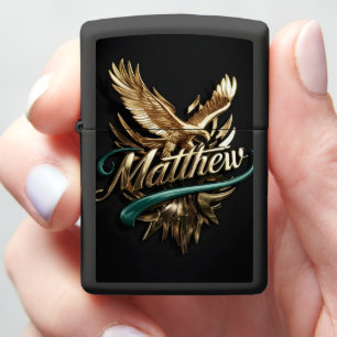 Golden Eagle Soaring Above Matthew Zippo Lighter