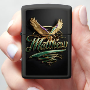 Golden Eagle Soaring Over Matthew Zippo Lighter