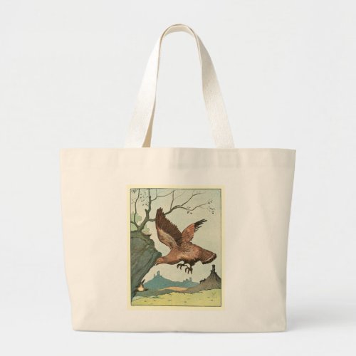 Golden Eagle Storybook Illustration Large Tote Bag