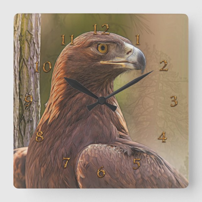 GOLDEN EAGLE “VOYAGER” SQUARE WALL CLOCK (Front)