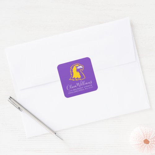 Golden Eagles  Add Your Address Square Sticker