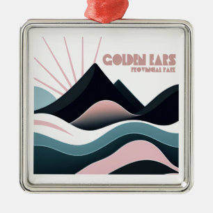 Golden Ears Provincial Park Colored Hills Metal Ornament