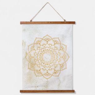 Golden Earthy Mandala  Hanging Tapestry