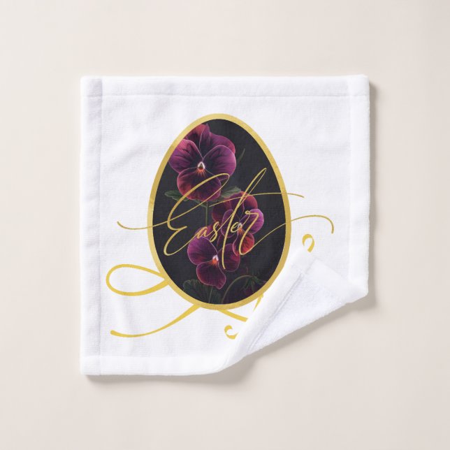 Golden Easter Egg and Elegant Iris Wash Cloth (Wash Cloth)