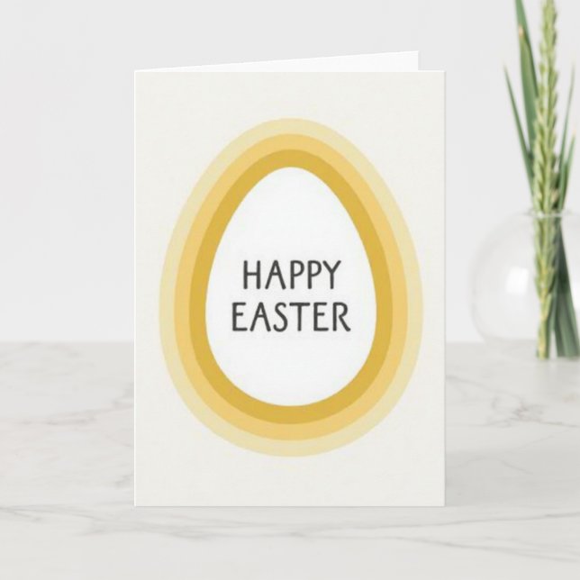 Golden Easter Egg Greeting Card (Front)