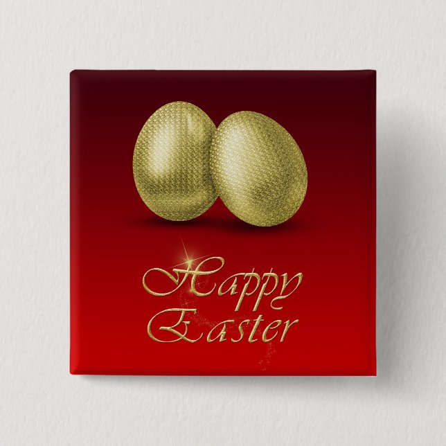 Golden Easter Eggs - Button (Front)