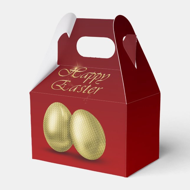 Golden Easter Eggs - Favor Box Gable (Front Side)