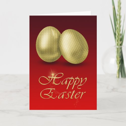 Golden Easter Eggs _ Greeting Card