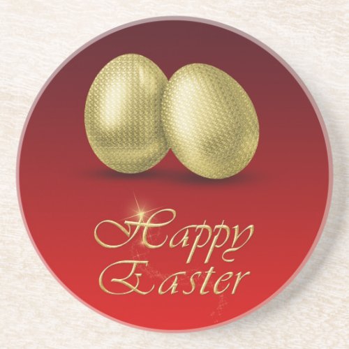 Golden Easter Eggs _ Sandstone Coaster