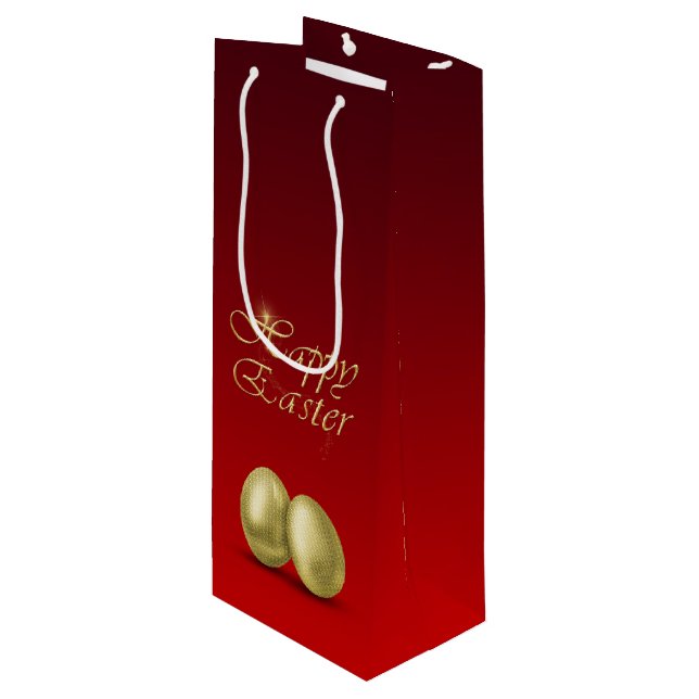 Golden Easter Eggs - Wine Gift Bag (Front Angled)
