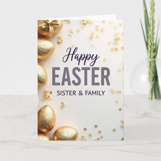 Golden Easter Sister Family Card (Front)