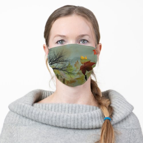 Golden Echoes Autumns reflection Adult Cloth Face Mask