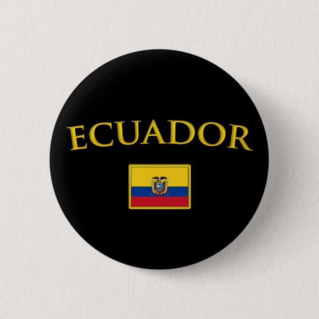 Golden Ecuador Pinback Button (Front)