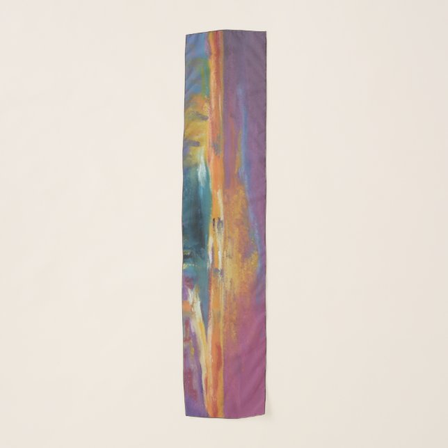 Golden Edges Chiffon Scarf (Front)