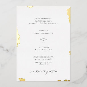 Golden edges wedding design foil invitation