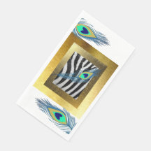 Golden Edges, Zebra Print and Peacock Feather