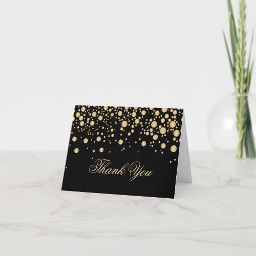 Golden effect confetti Thank You Card