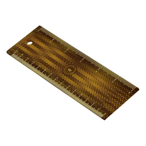 Golden Effect Yellow  Black Stripes Rad Monogram Ruler