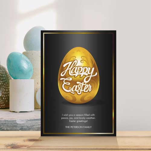 Golden Egg Happy Easter Greeting Card
