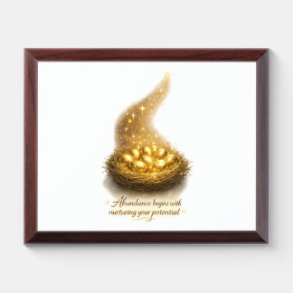 Golden Egg Nest Inspirational Framed Art Award Plaque