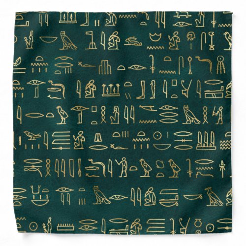 Golden Egyptian Hieroglyphs Typography Egypt Bandana