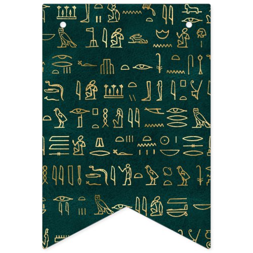 Golden Egyptian Hieroglyphs Typography Egypt Bunting Flags